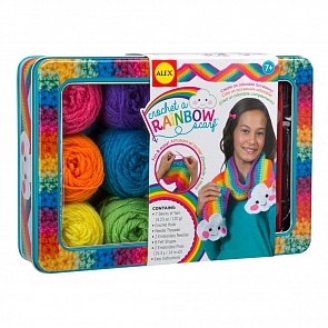 Набор для вязания крючком - Радужный шарф, от 8 лет (Alex, 85T)